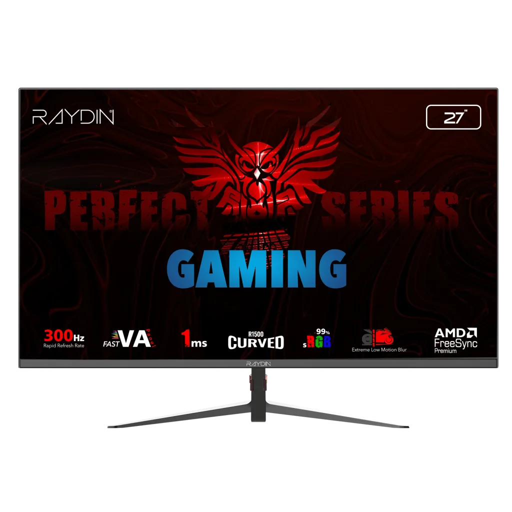 RAYDIN MM27RFA-300HZ, 27", 1ms, 300Hz, Full HD, 300 nits, 2xHDMI, DP, VA LED, R1500 Curved, Frameless, FreeSync Gaming Monitör