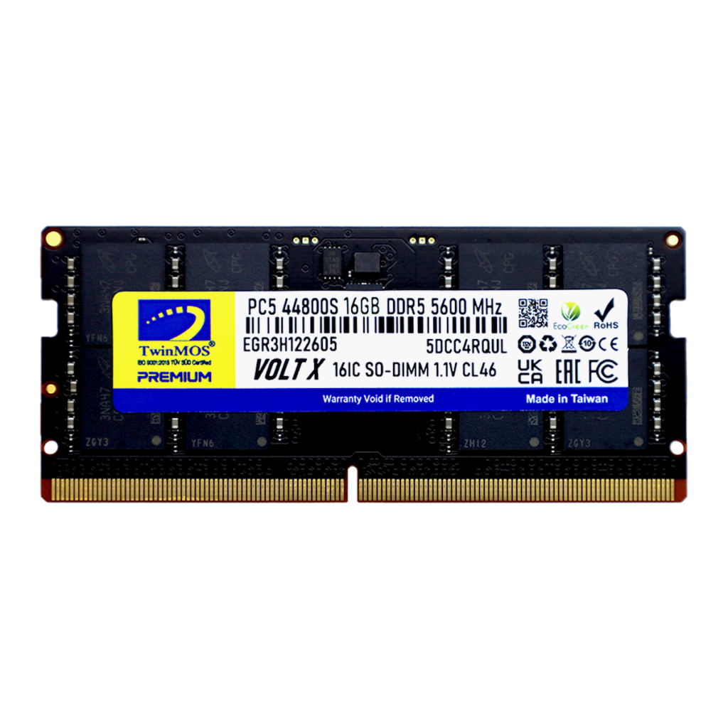 TwinMOS TMD516GB5600S46, 16GB, DDR5, 5600MHz, CL46, 1.1V Notebook Ram