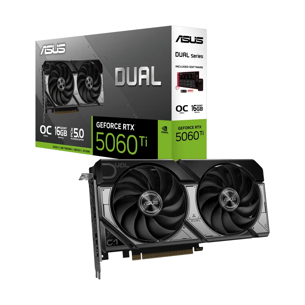 ASUS DUAL-RTX5060TI-O16G, 16Gb, 128Bit, GDDR7, 1xHDMI, 3xDP GAMING Ekran Kartı