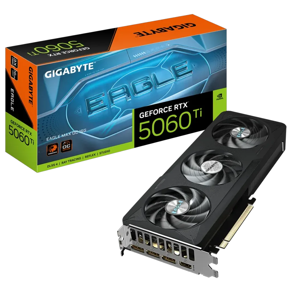GIGABYTE GV-N506TEAGLEMAX OC-16GD, RTX5060TI, EAGLE MAX OC, 16Gb, GDDR7, 128BIT, 3 Fanlı, 1xHDMI, 3xDP, GAMING Ekran KARTI