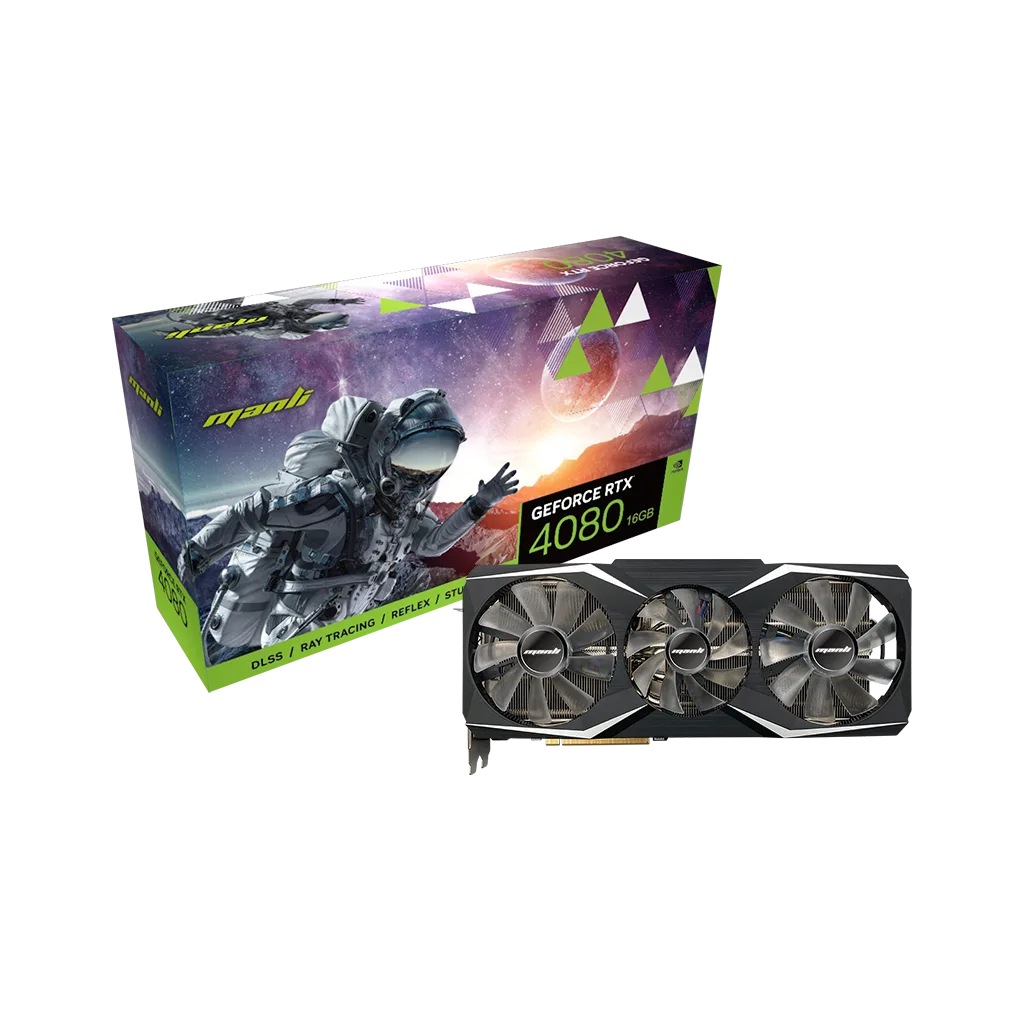 MANLI M-NRTX4080/6RMHPPP-M3520, GEFORCE RTX4080, 16Gb, 256Bit, GDDR6X, 1xHDMI, 3xDP GAMING Ekran Kartı