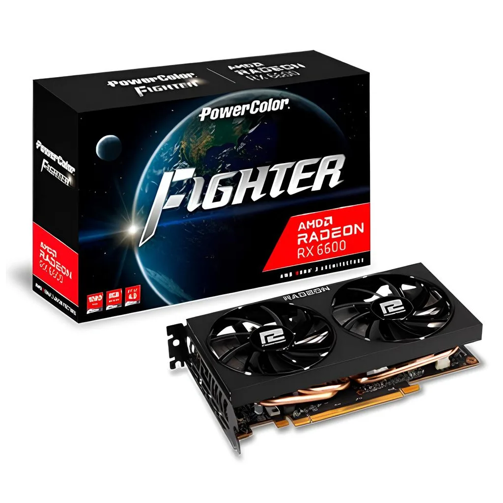 PowerColor AXRX-6600-8GBD6-3DH, Fighter, AMD Radeon RX 6600, 8Gb, GDDR6,128Bit, 1xHDMI, 3xDP, GAMING Ekran Kartı