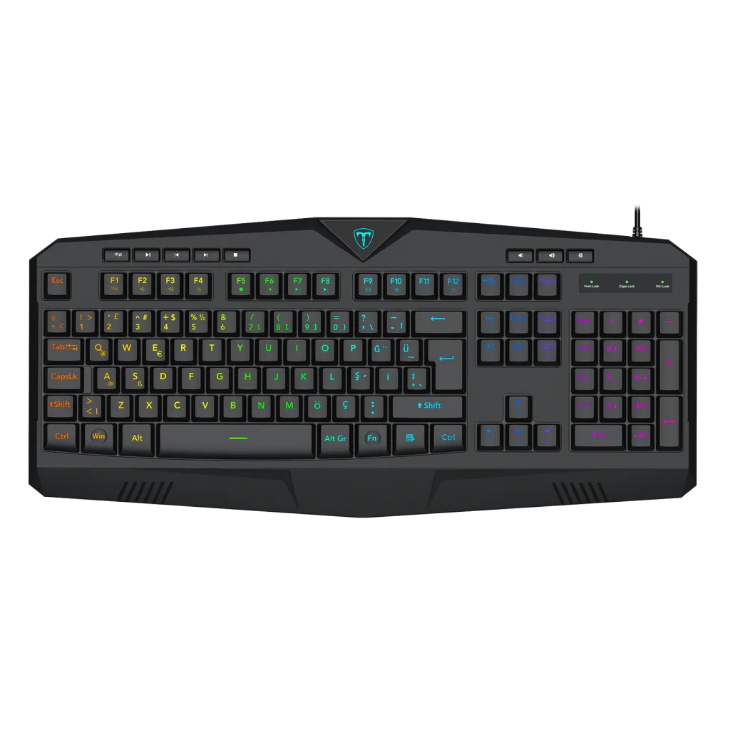 T-DAGGER T-TGK205, SUBMARINE, USB Kablolu, Türkçe Q, RGB Backlight, Membran Tuşlar, 104 Tuşlu, Multimedya, Gaming Klavye