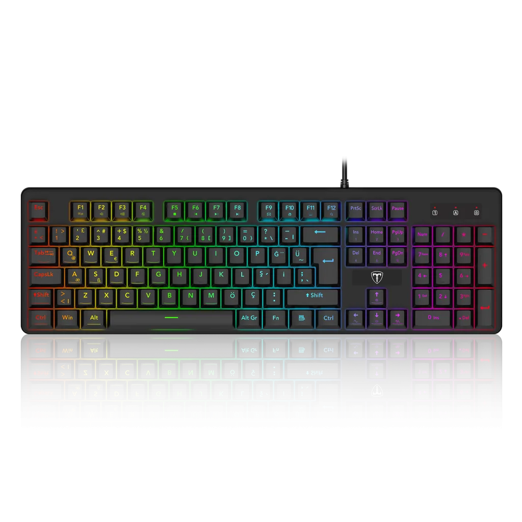 T-DAGGER T-TGK207, VALRAV, USB Kablolu, Türkçe Q, RGB Backlight, Membran Tuşlar, 104 Tuşlu, Multimedya, Gaming Klavye