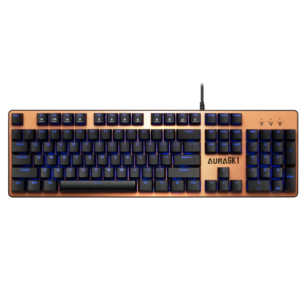 GAMDIAS AURA GK1, USB Kablolu, İngilizce, Rainbow Backlight, Red Mekanik Switch, Bronz Edition, Gaming Klavye