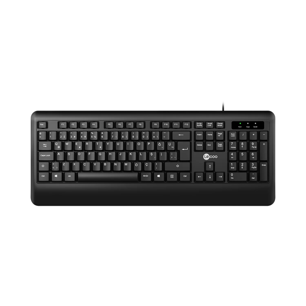 LECOO KB104, USB Kablolu, Türkçe Q, Standart Klavye (Siyah)