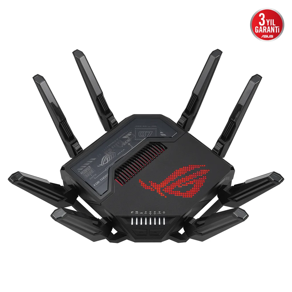 ASUS ROG Rapture GT-BE98, BE25000, 24400Mbps, 8xAnten, Four Band, WİFİ 7, AiMesh, AiProtection Pro, GAMING Extendable Ro