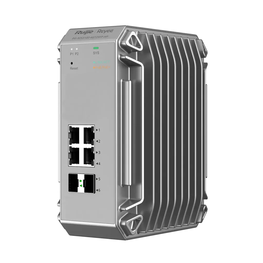 RUIJIE REYEE RG-NIS3100-4GT2SFP-HP 4 Port GigaBit PoE, 120W, 2Port SFP, Endüstriyel Switch