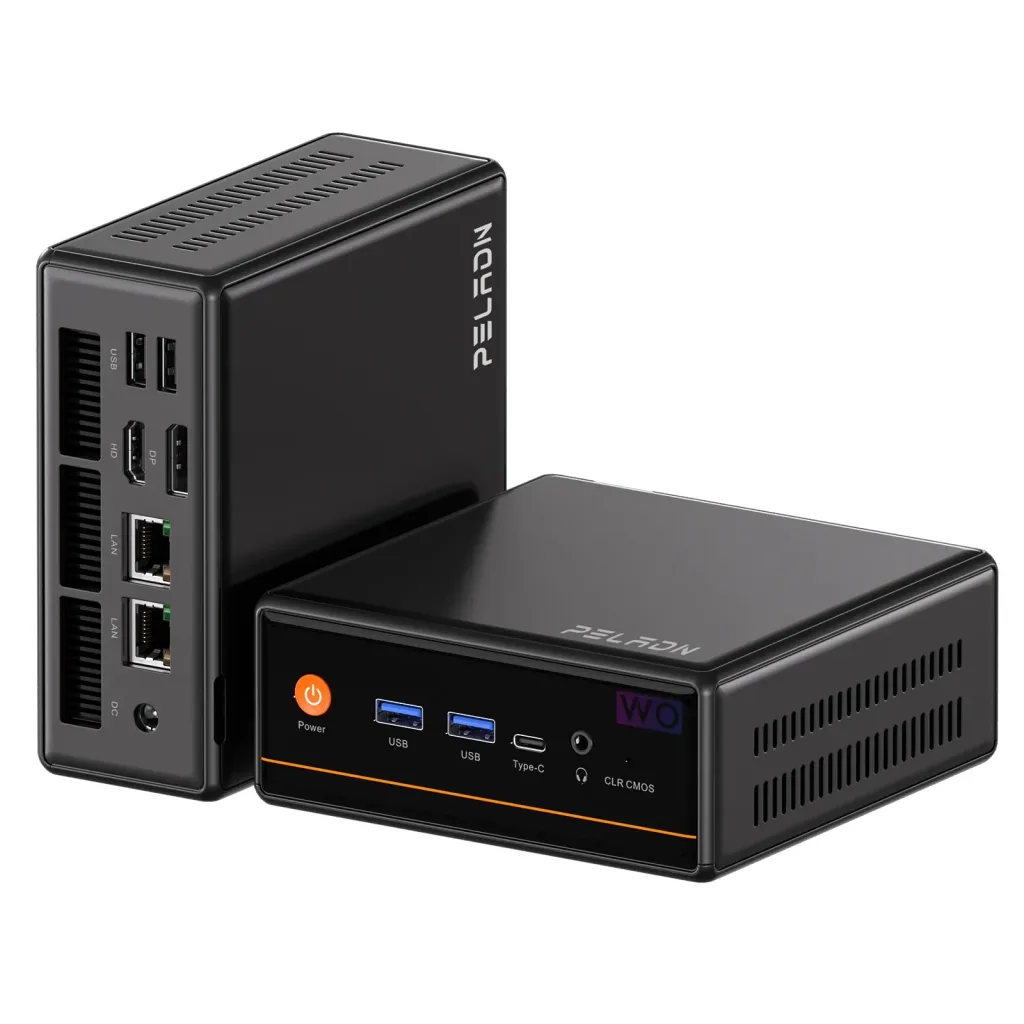 PELADN WO4 Serisi, AMD Ryzen 5 5600H, 16Gb Ram, 512Gb SSD, 1xHDMI, 1xDP, 4xUSB, 1xType-C, 2xLAN, Paylaşımlı Ekran Kartı, Wi-Fi6, Bluetooth 5.2, Windows 11 Pro, MFF MiniPC