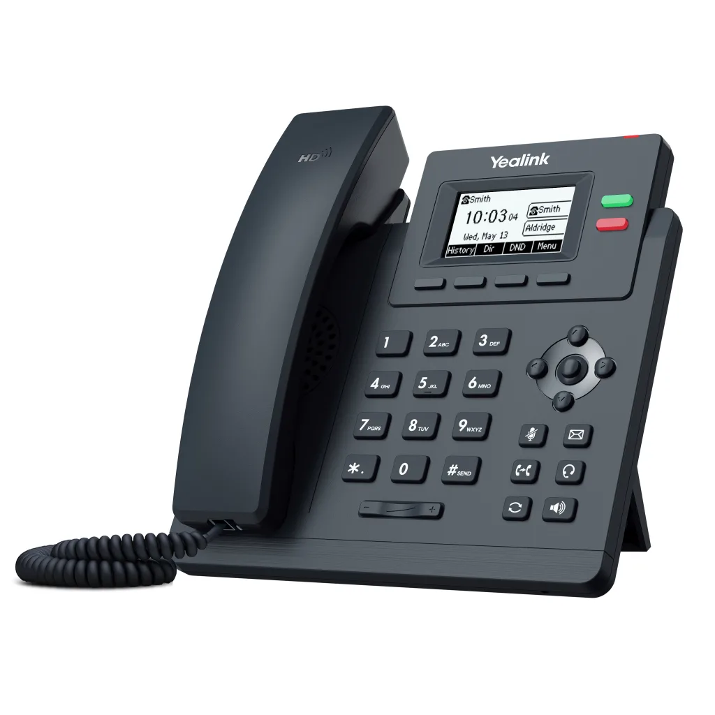 YEALINK SIP-T31G, Masaüstü, Kablolu IP TELEFON, Siyah, 2.3" Siyah Beyaz Ekran, 2xGigabit Ethernet Portu, PoE Destekli