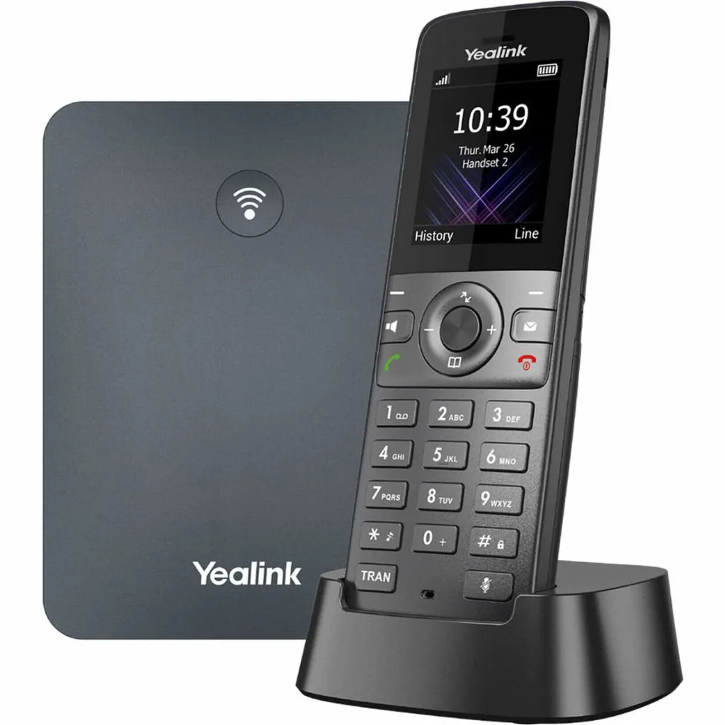 YEALINK W73P, W73H Dect Telefon ile W70B Baz İstasyonu, Kablosuz IP TELEFON, Siyah, 1.8" Renkli Ekran, 35 Saat Konuşma,