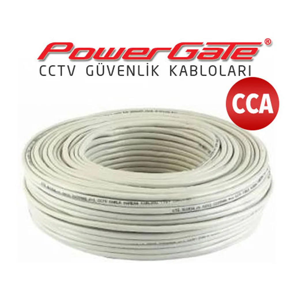PowerGate CELL 123mt, 2+1 (2x0,22+0,25) CCA, %40 Bakır Alışımlı, CCTV Güvenlik Kablosu