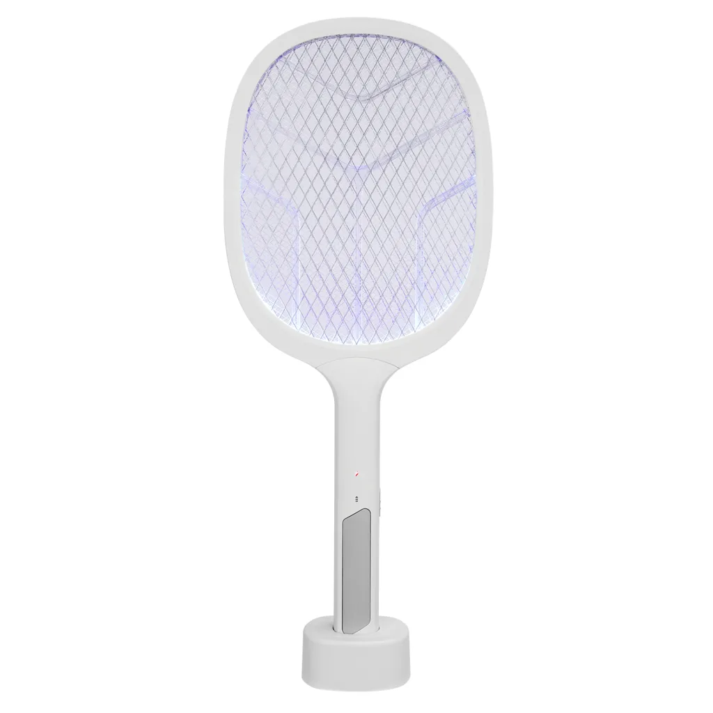 ASONIC AS-A25, Beyaz-Gri, 3000V, Raket Tipi, UV Mor Işıklı, 1200mAh, Bataryalı, Şarj Edilebilir, Sinek Öldürücü
