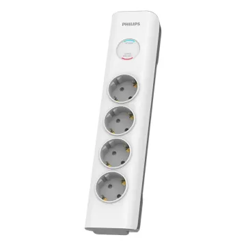PHILIPS SPN7040WA/62, 4 Soket, Akım Korumalı Priz, 600 Joules, 2Mt Örgülü Kablo, (Beyaz)