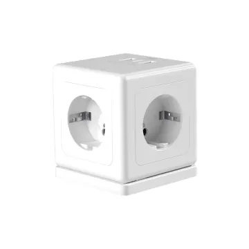 S-LINK PRZ04, 4 Soket, Akım Korumalı Priz, 1x Type-C, 2xUSB 5V, 2Mt Kablo, 306 Joule, Küp Tasarım (Beyaz)