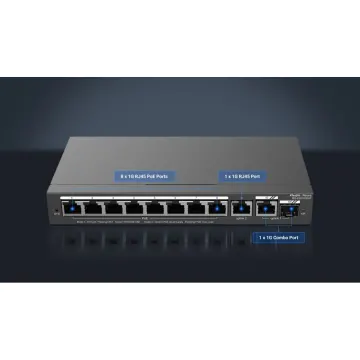 RUIJIE REYEE RG-ES210GS-P 10Port GigaBit ,8X PoE 120W, 1 Port Gİgabit Uplink, 1 Gİgabit Combo, Colud Yönetilebilir Switch Metal Kasa