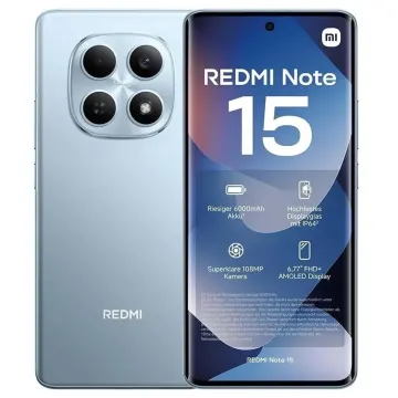 XIAOMI Redmi Note 15, Glacier Blue, 256GB, 8Gb Ram, 8 Çekirdek, 6,77inc Ekran, 20Mpix Ön, 108Mpix Arka Kamera, Türkiye Garantili, Cep Telefonu