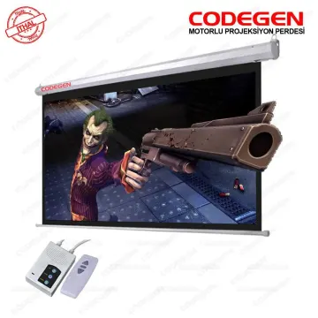 Codegen EX-20 MOTORLU PROJEKSİYON PERDESİ 200x200 Elektrikli Uzaktan Kumandalı (Arkası Siyah Fonlu - Duvar/Tavan Asılabilir)