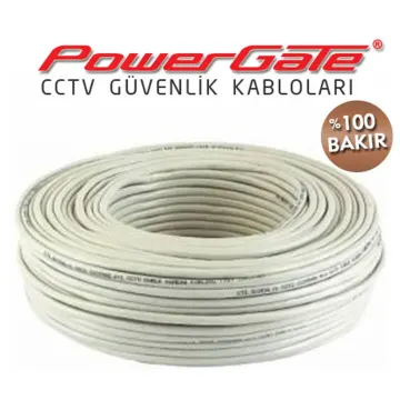PowerGate VIA 92mt, 2+1 (2x0,22+0,22) %100 Bakır, CCTV Güvenlik Kablosu