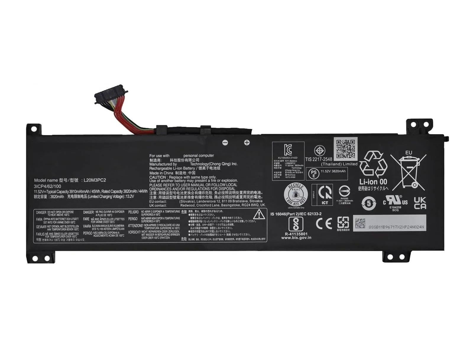 RETRO Lenovo L20M3PC2 Notebook Bataryası