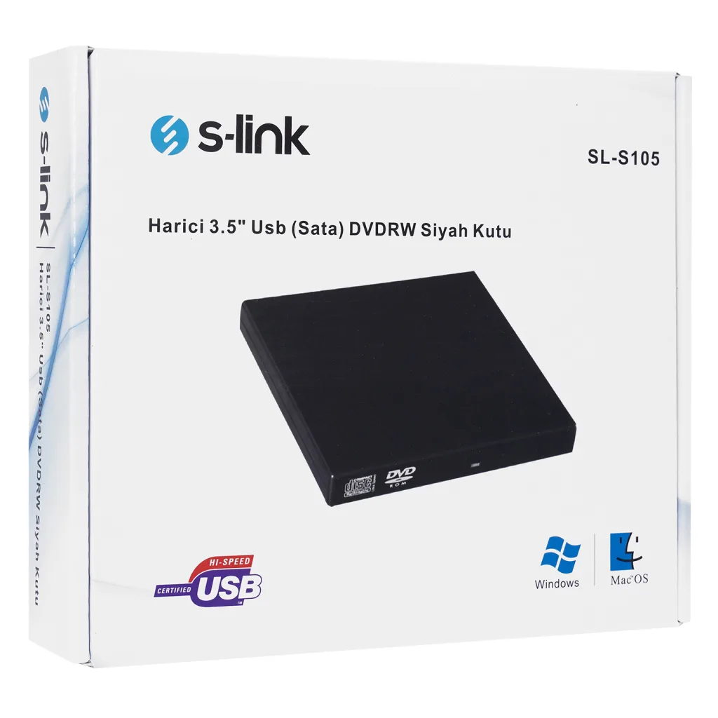 S-LINK SL-S105 Harici Kutu ile Birlikte Taşınabilir USB Optik Yazıcı, PIONEER BDR-TD05, 12.7mm, Blu-Ray/DVD/CD Writer, S
