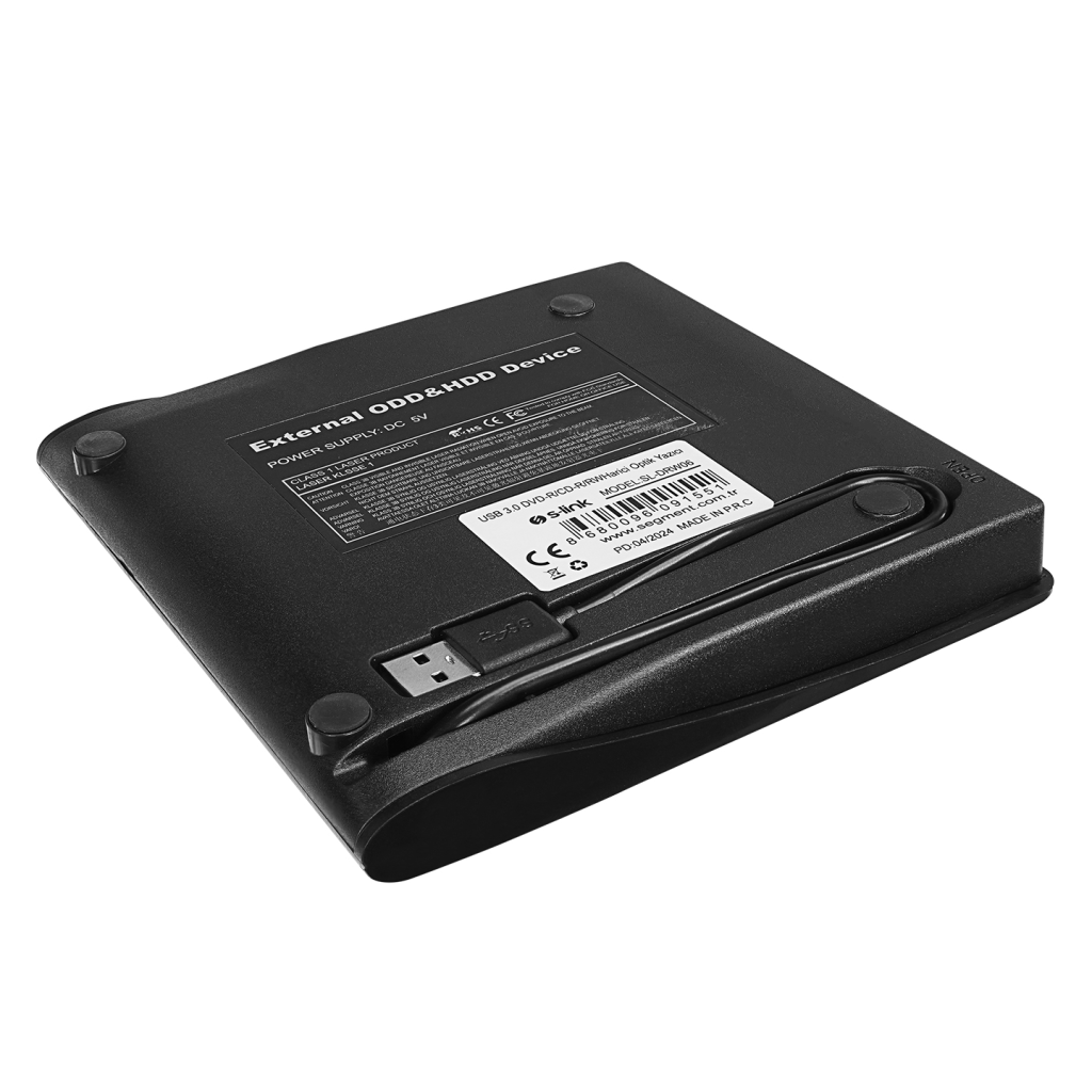 S-LINK SL-DRW06, USB 3.0, External, Siyah, Slim, CD-R/DVD-R/RW Optik Okuyucu/Yazıcı.