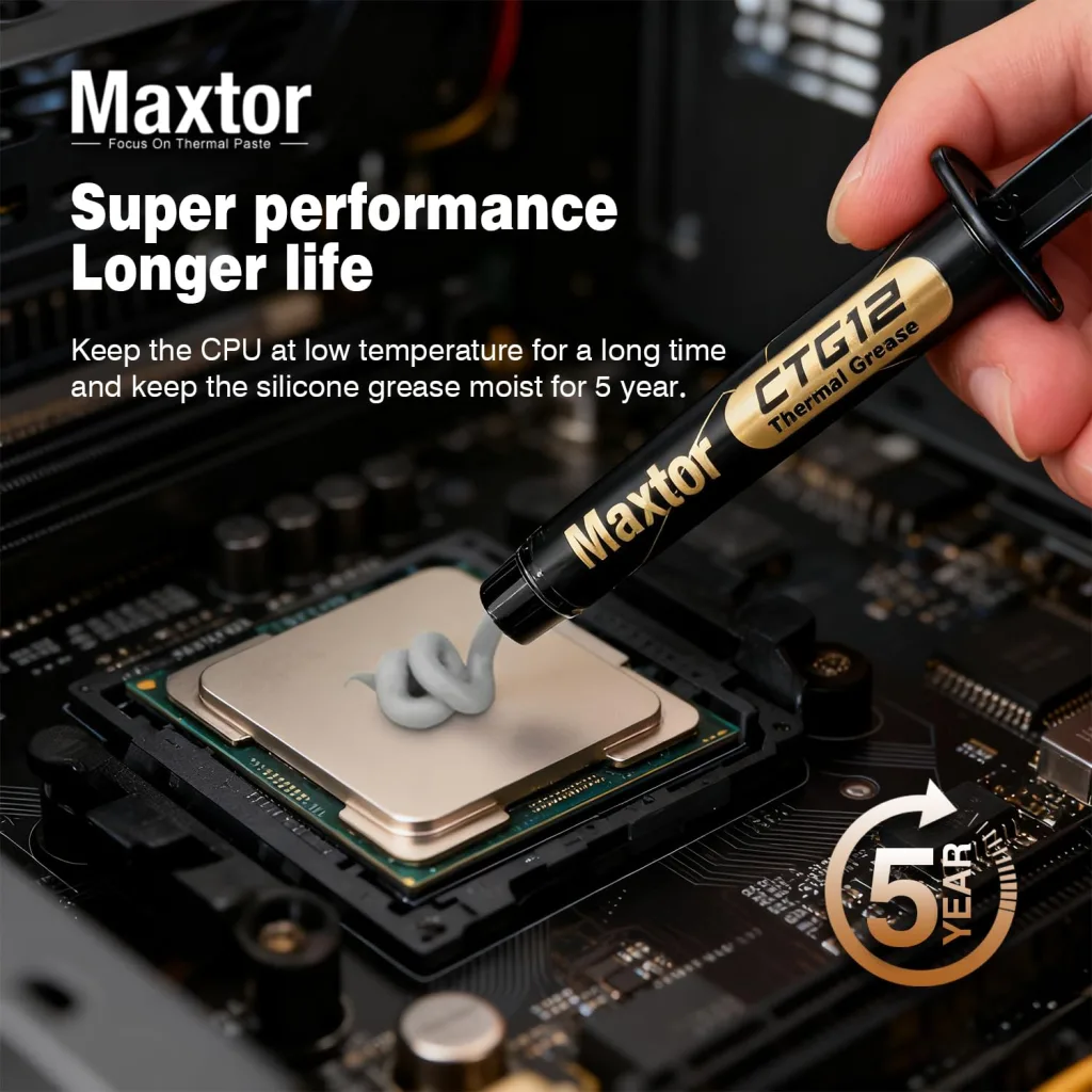 MAXTOR CTG12, 2Gram, Yüksek Isı İletkenliği, Termal Macun, Termal İletkenlik: 18W/mK