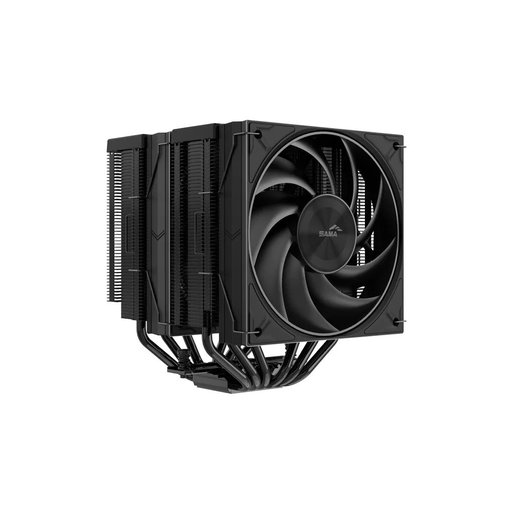 SAMA A60B, Black, 2x120mm MONO Fan, Kule Tipi Hava Soğutma, 6 adet Gelişmiş Siyah Kaplamalı Bakır Isı Borusu, CPU Fan (A