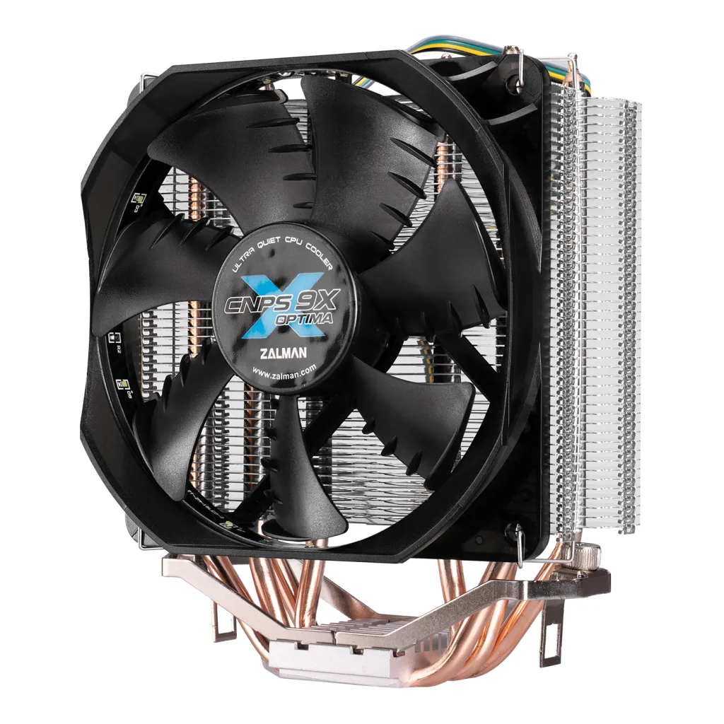 ZALMAN CNPS9X OPTIMA, 12cm Fan, CPU Kule Tipi Hava Soğutma, Beyaz Led, 4 adet Bakır Isı Borusu (AMD ve INTEL Tüm işlemci