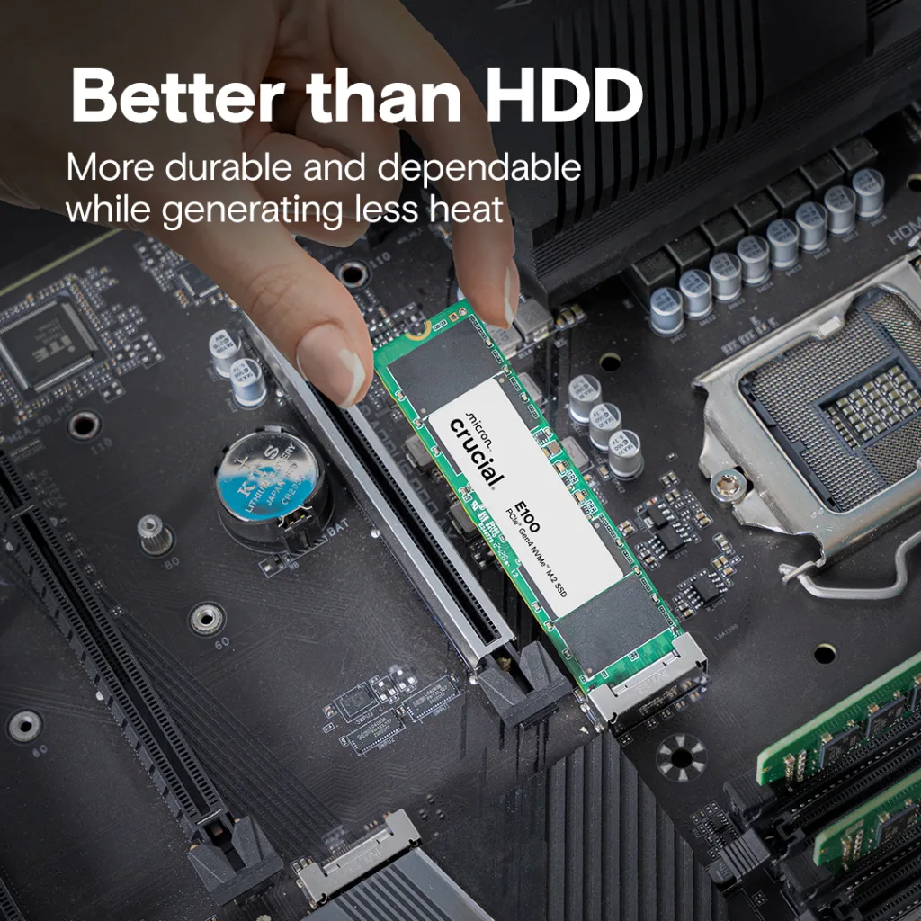 CRUCIAL CT480E100SSD8, E100, 480GB, 4700/2500, Gen4, NVME PCIe M.2 2280, SSD