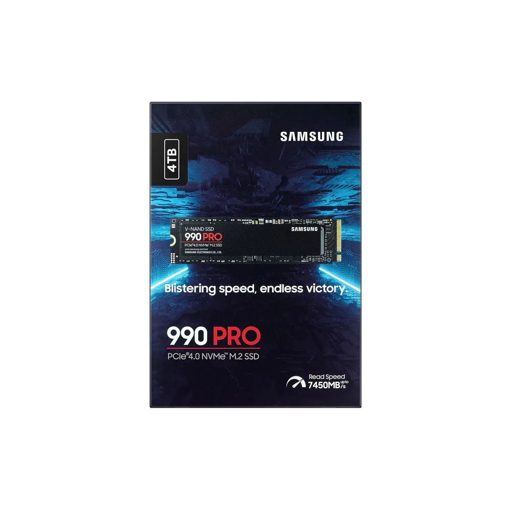 SAMSUNG MZ-V9P4T0BW, 990 PRO, 4TB, 7450/6900, Gen4, NVMe PCIe M.2 2280, SSD (Türkiye Distribütörü Garantili)