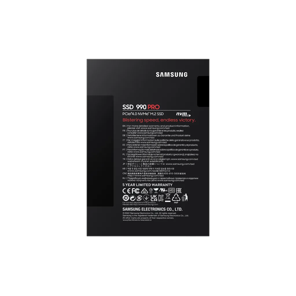 SAMSUNG MZ-V9P4T0BW, 990 PRO, 4TB, 7450/6900, Gen4, NVMe PCIe M.2 2280, SSD (Türkiye Distribütörü Garantili)