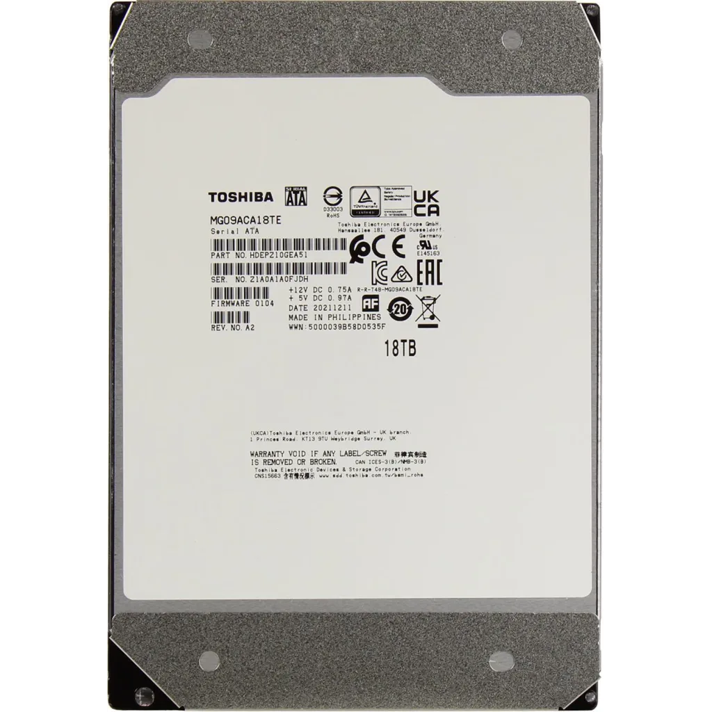 TOSHIBA ENTERPRISE, MG09ACA18TE, 3.5", 18TB, 512Mb 7200 Rpm, 7/24 Güvenlik, Data Center, Nas, Server, HDD (Türkiye Distr