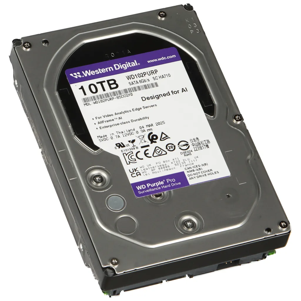 WD PURPLE WD102PURP 3,5" 10TB 512mb, 7200 Rpm, 7/24 Güvenlik HDD (Türkiye Distribütörü Garantili)