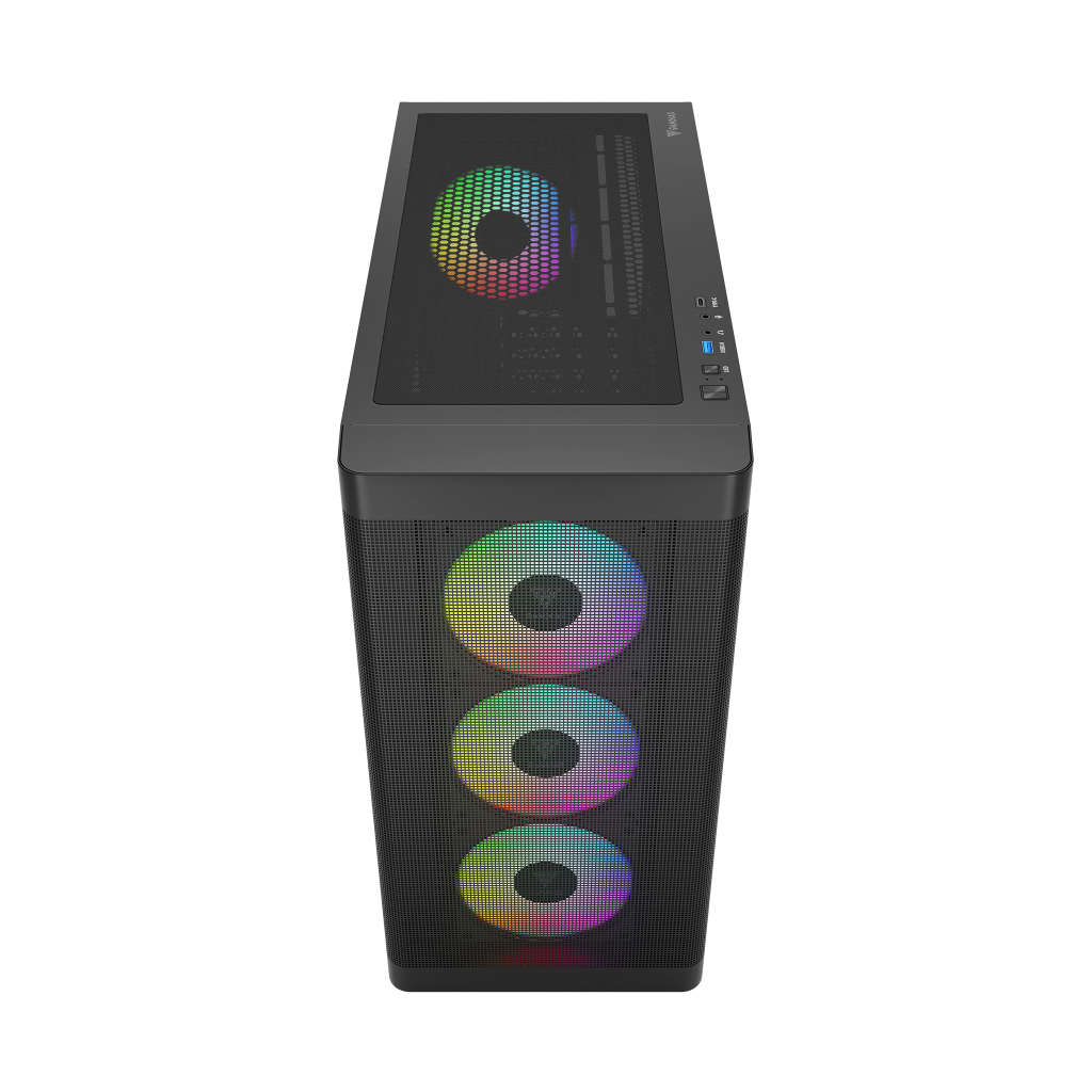 GAMDIAS ATHENA M3, 750W, 80+ Bronze, Tempered Glass, Type-C, Mesh Ön Panel, ARGB, ATX, GAMING KASA