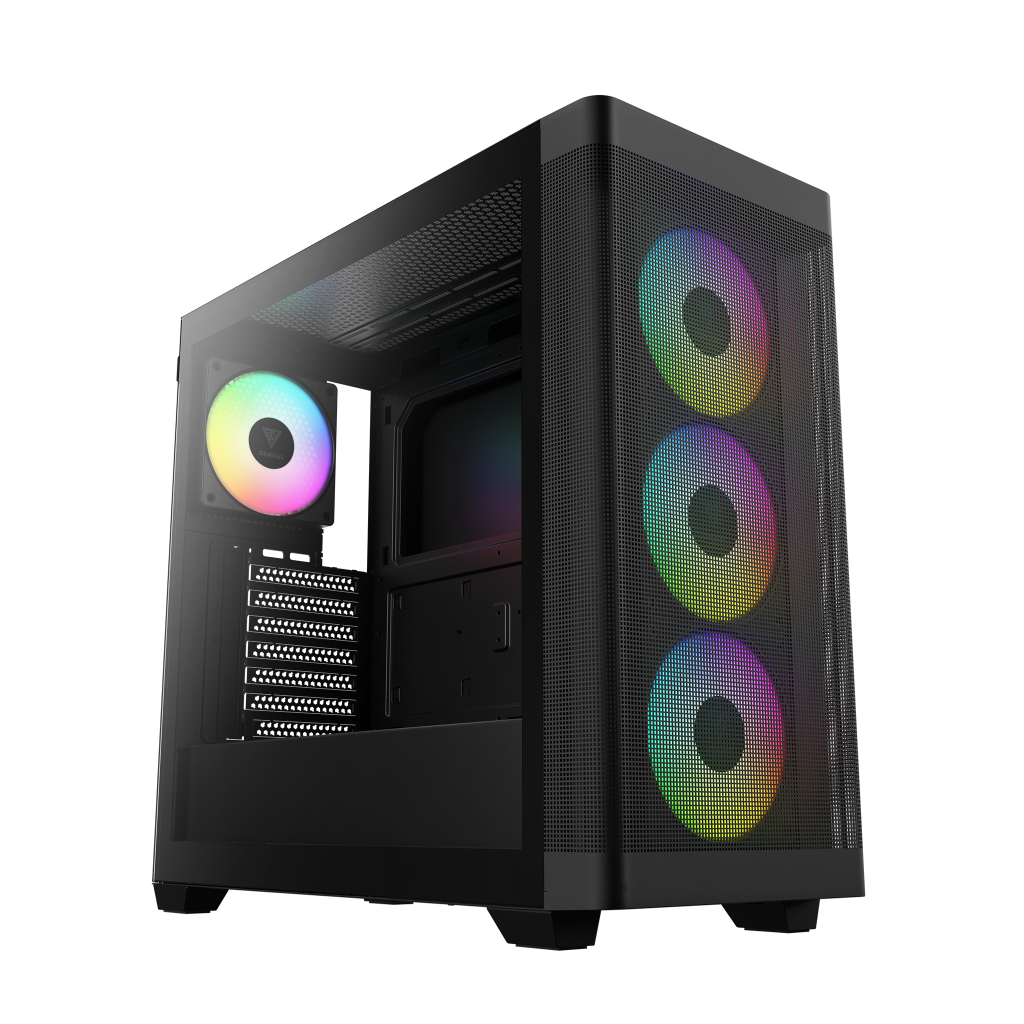 GAMDIAS ATHENA M3, 750W, 80+ Bronze, Tempered Glass, Type-C, Mesh Ön Panel, ARGB, ATX, GAMING KASA
