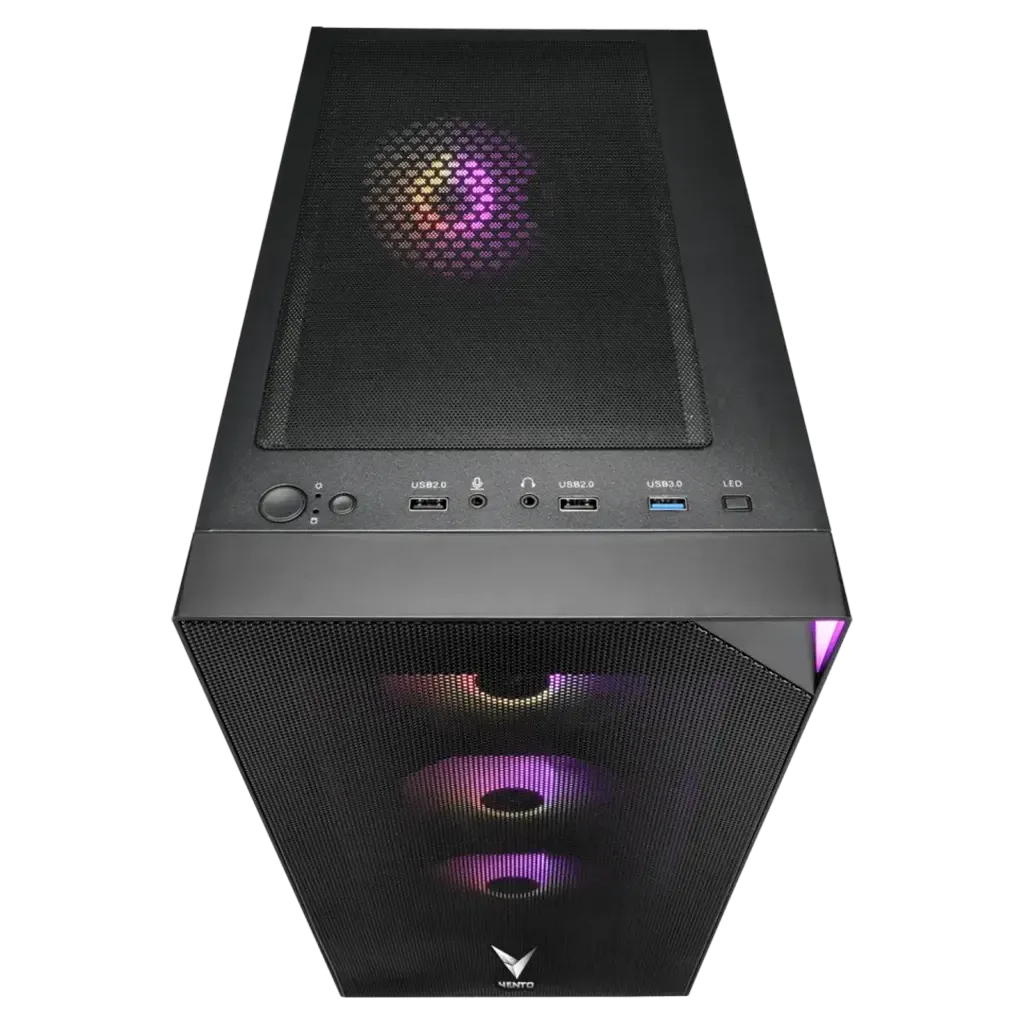 VENTO VG4200S Mid Tower, 850W 80+ Siyah, Temperli Cam, RGB, ATX GAMING KASA