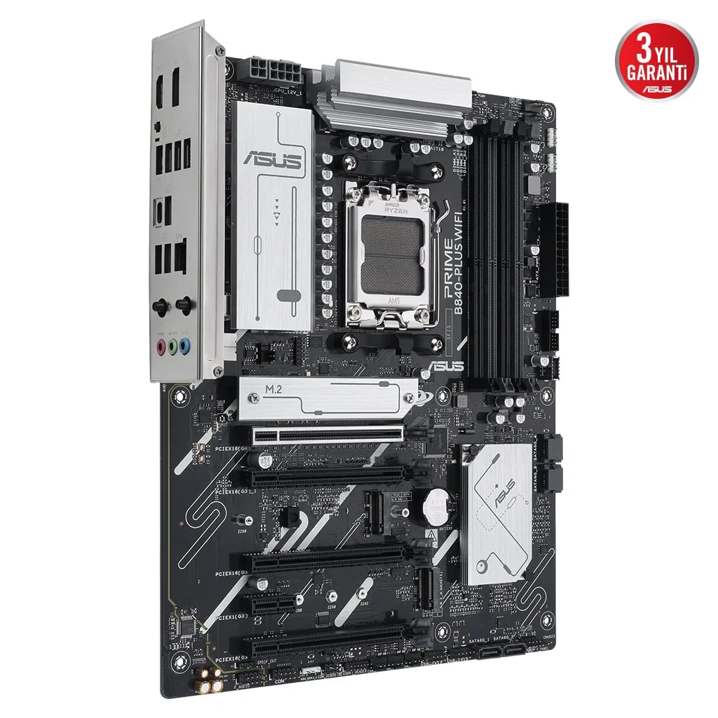 ASUS PRIME B840-PLUS WIFI, 4xDDR5, 3x M.2, HDMI, DP, Type-C, WI-FI 6E, Bluetooth 5.3, AM5 Soket GAMING Anakart
