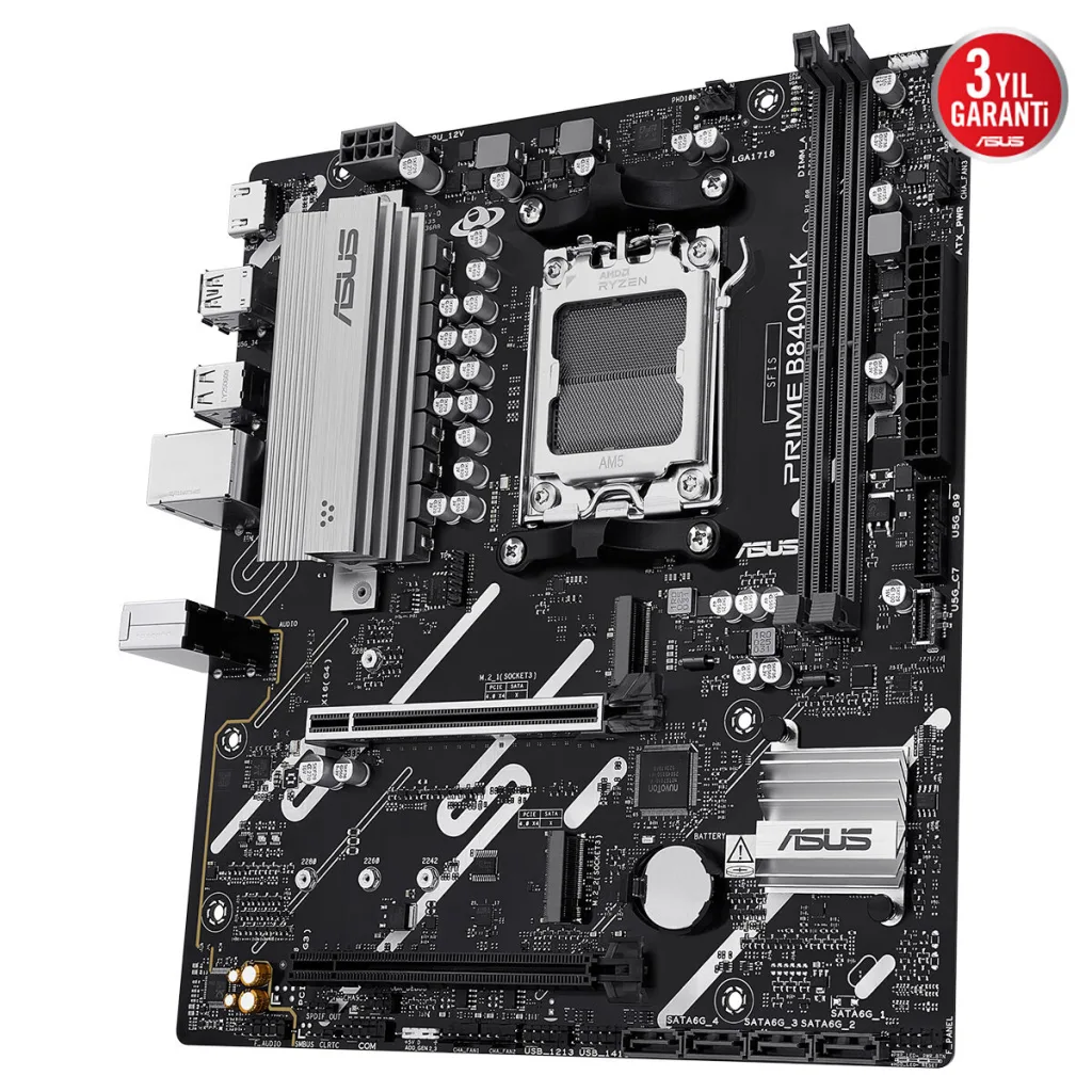 ASUS PRIME B840M-K, 8000MHz, 2xDDR5, 2x M.2, HDMI, AM5 Soket Anakart