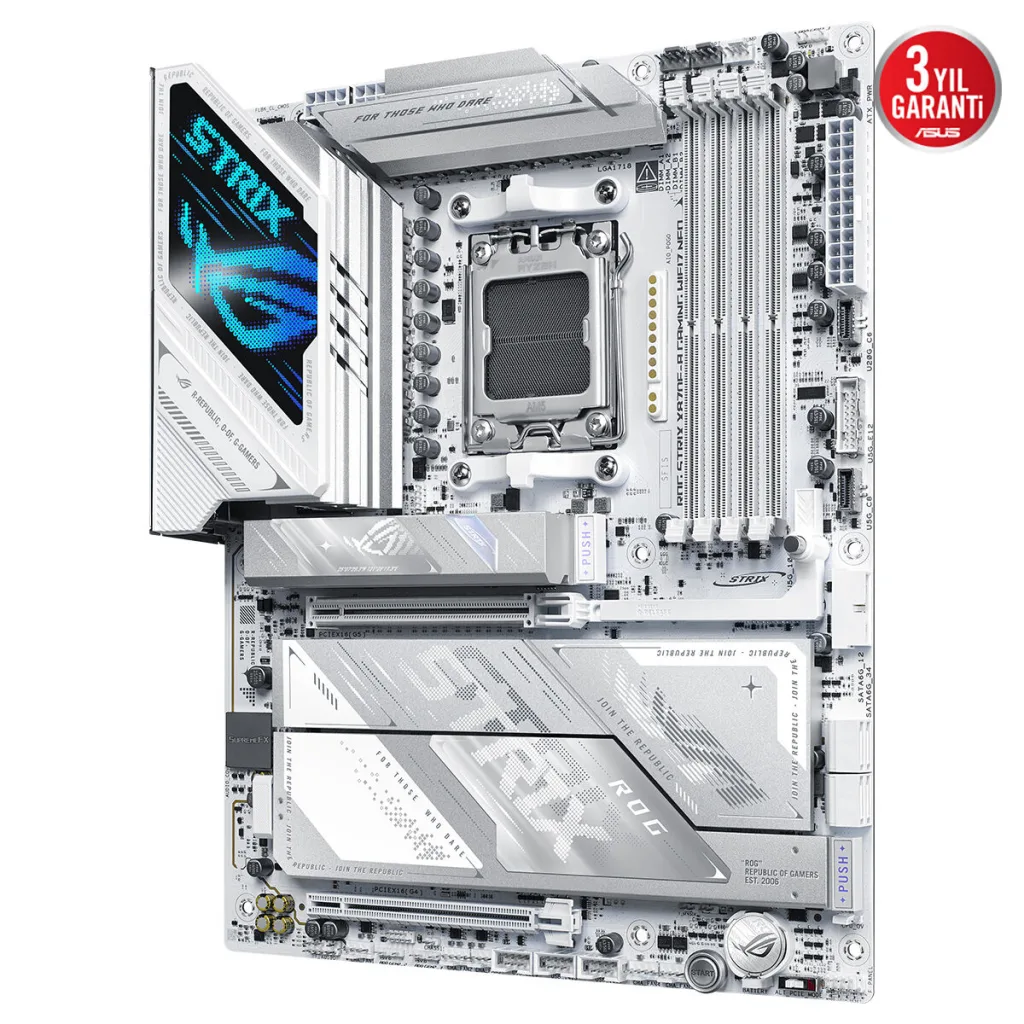 ASUS ROG STRIX X870E-A GAMING WIFI7 NEO, 4xDDR5, 4xM.2, HDMI, DP, Type-C, PCIe 5.0, 2xWi-Fi 7, Bluetooth v5.4, AM5 Soket GAMING Anakart