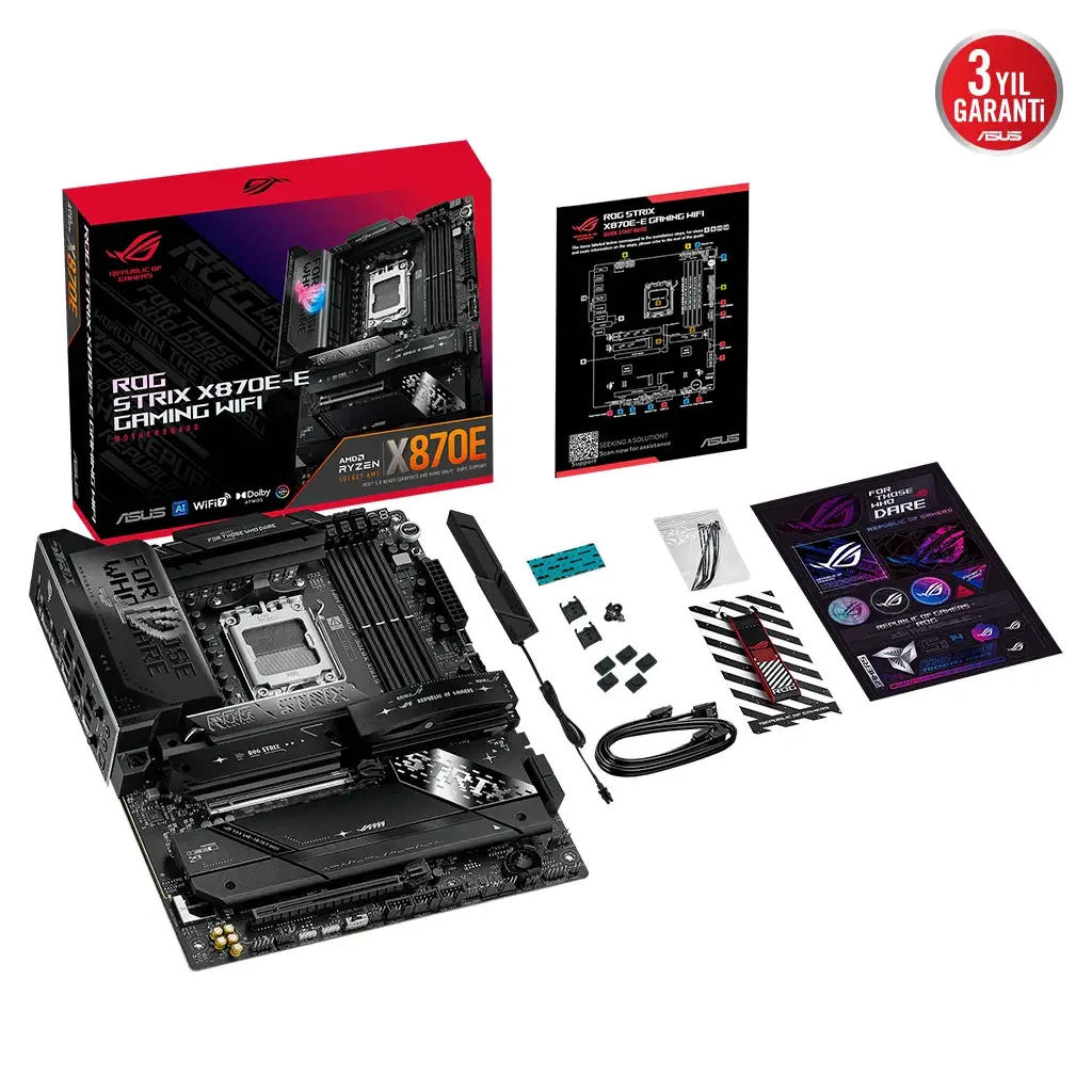 ASUS ROG STRIX X870E-E GAMING WIFI, 4xDDR5, 5xM.2, HDMI, DP, Type-C, PCIe 5.0, 2xWi-Fi 7, Bluetooth v5.4, AM5 Soket GAMI