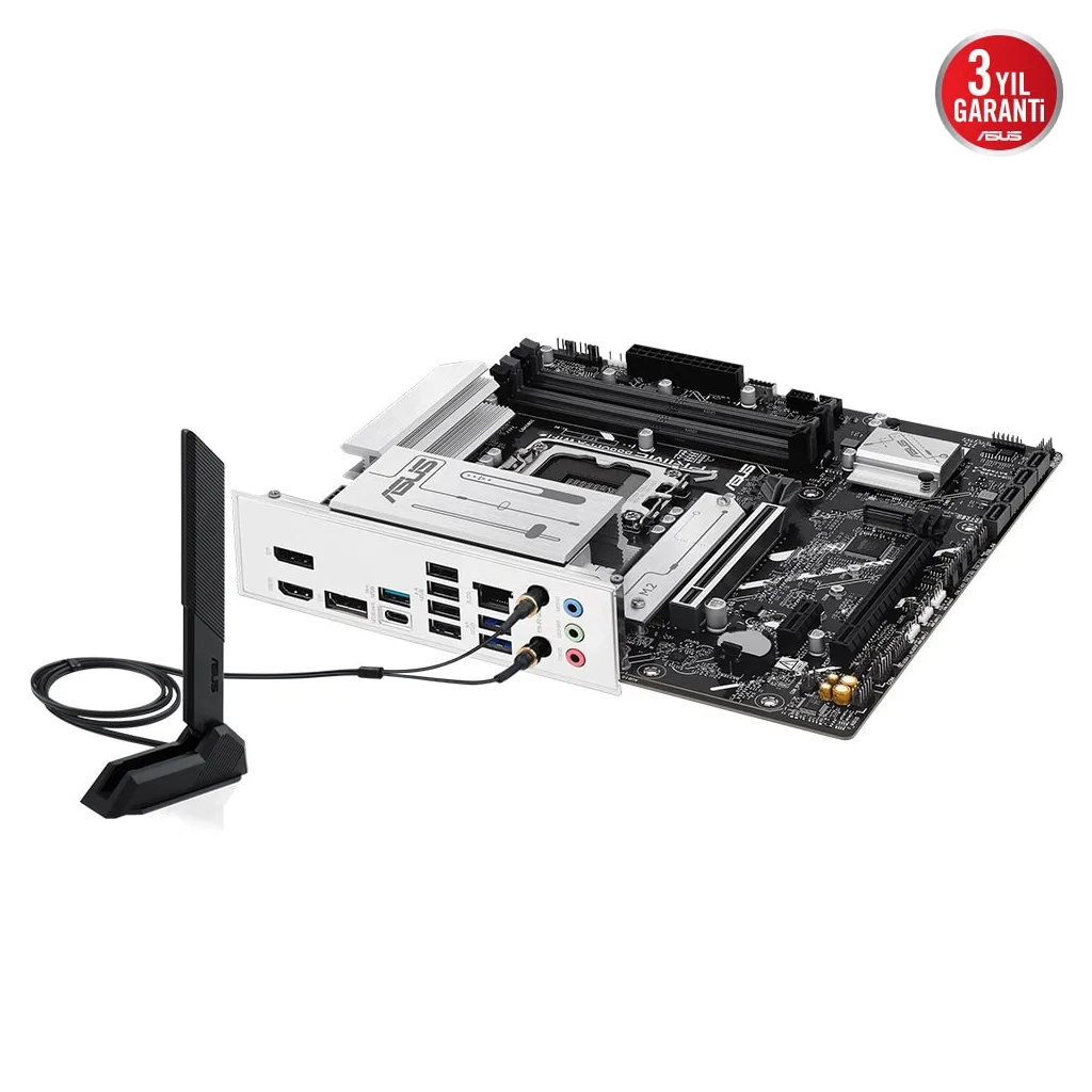 ASUS PRIME B860M-A WIFI, 4xDDR5 2x M.2, HDMI, 2xDP, Wİ-Fİ 6E, Bluetooth v5.3, Type-C, Intel Core Ultra CPU(Seri 2), LGA1