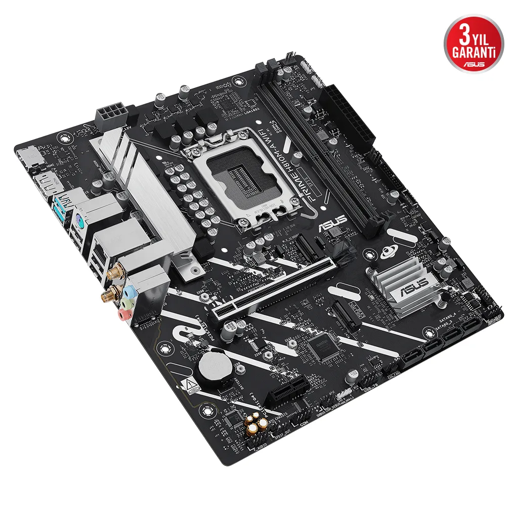 ASUS PRIME H810M-A WIFI, 2xDDR5, 2x M.2, HDMI, DP, Wi-Fi 6, Bluetooth 5.3, Intel Core Ultra CPU(Seri 2), LGA1851 Soket,