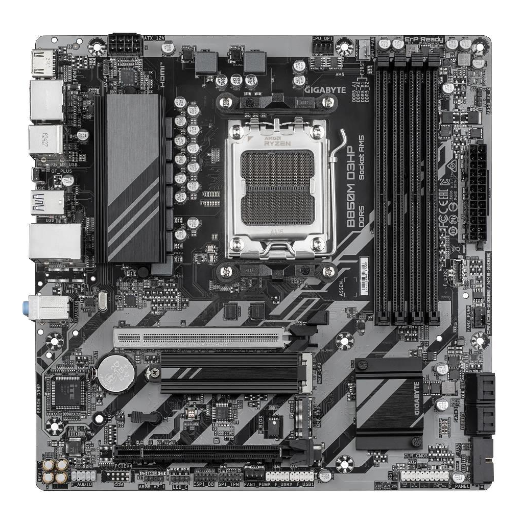 GIGABYTE B850M D3HP, 4xDDR5, 2xM.2, 2xDP, HDMI, Type-C, AM5 Soket GAMING Anakart