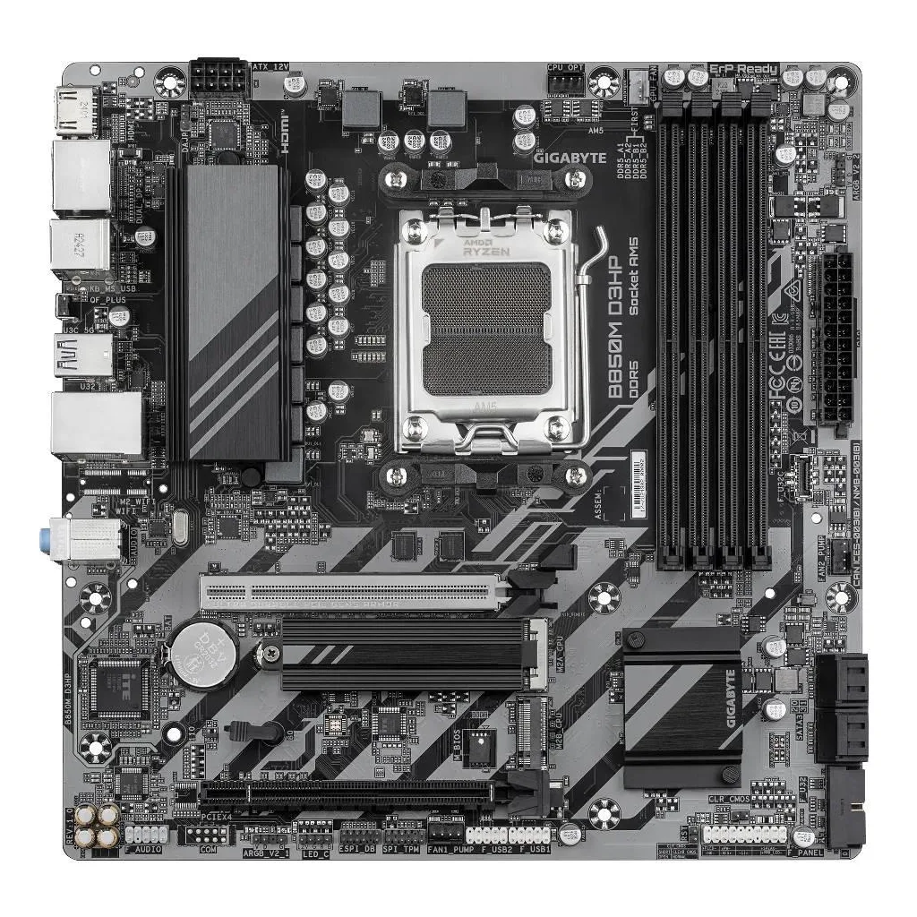 GIGABYTE B850M D3HP, 4xDDR5, 2xM.2, 2xDP, HDMI, Type-C, AM5 Soket GAMING Anakart