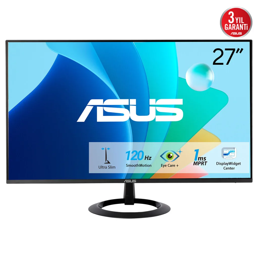 ASUS VZ279HG 27" 1ms, 120Hz, Full HD, HDMI, VGA, IPS LED, Çerçevesiz Tasarım, Düşük Mavi Işık, FreeSync GAMING Monitör