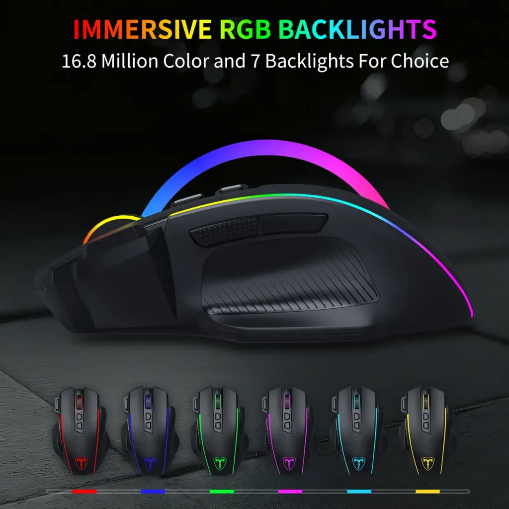 T-DAGGER TM330, Roadmaster Wireless, Programlanabilir RGB Backlight, 8 Buton, USB Kablolu, WiFi 2.4Ghz, Bluetooth, 16.00