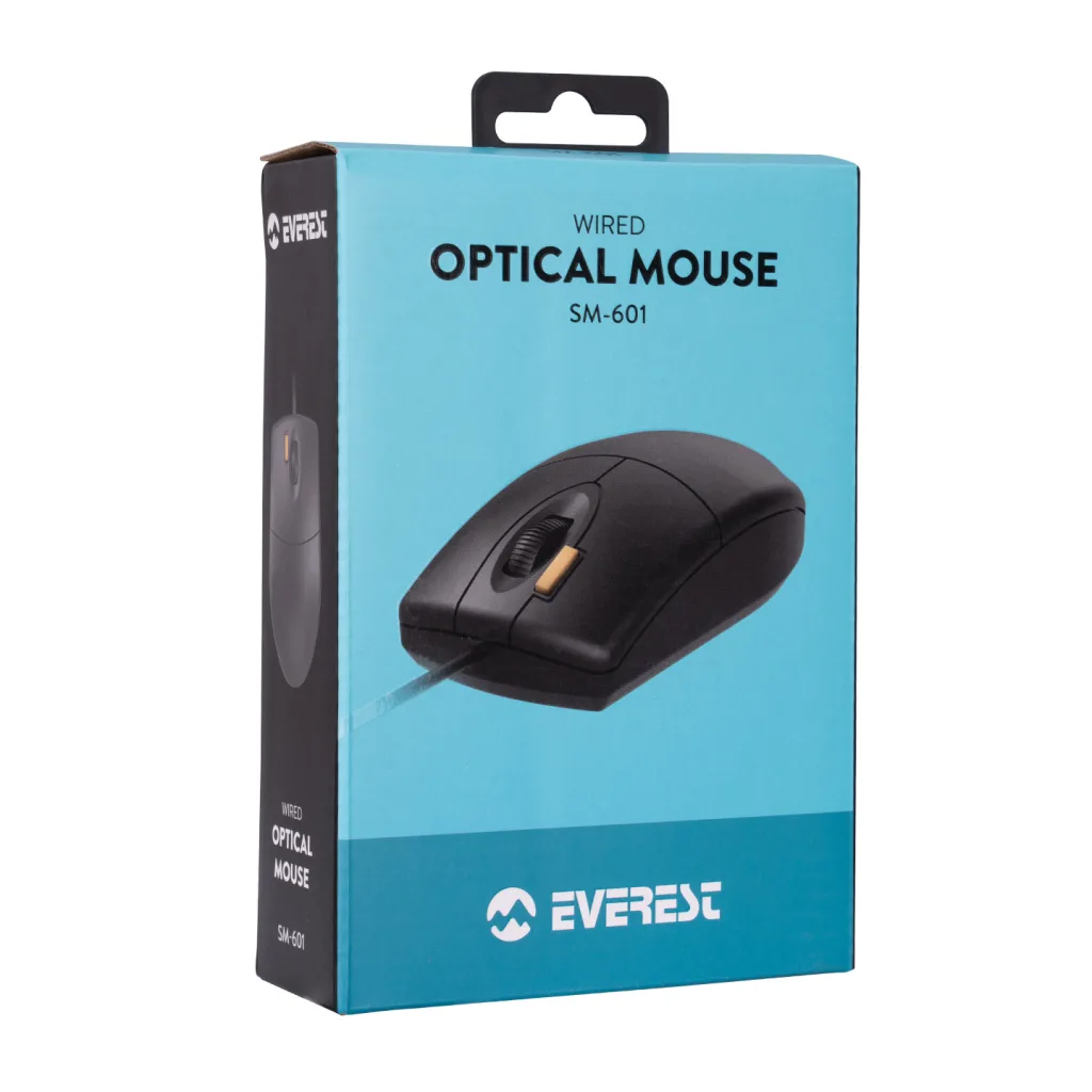EVEREST SM-601, Siyah, Optical, 800dpi, Usb, 1.2mt. Kablolu, MOUSE
