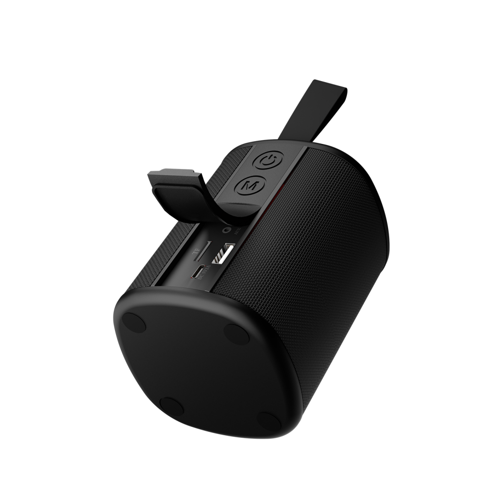 MIKADO MD-26BT, 6W, Taşınabilir, USB/AUX/BT/TF, RGB Işıklı, 1200mAh, IPX66 Su Geçirmez, Bluetooth Speaker (Siyah)