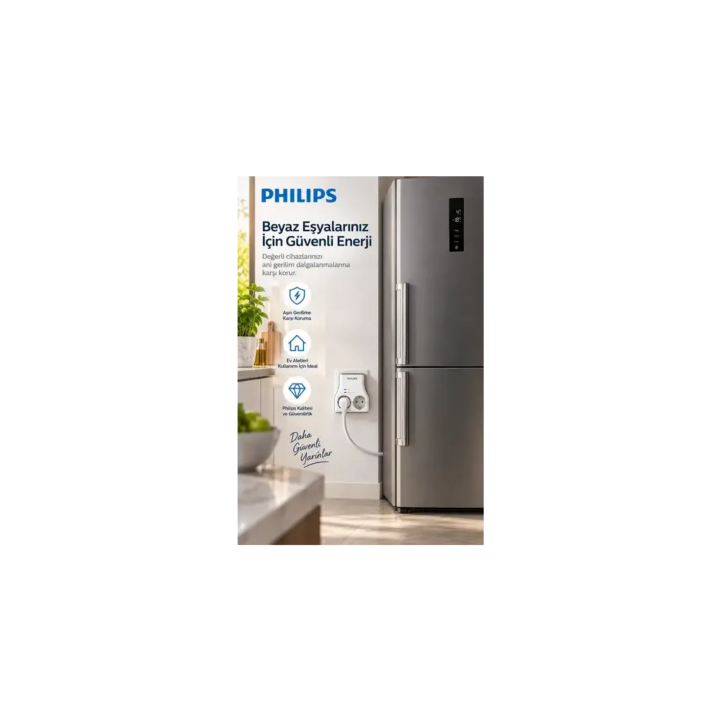 PHILIPS CHP7022W/62, 2li, Akım Korumalı Priz, 1140 Joules, (Beyaz)